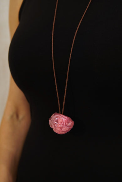 ПРИКРАСА КУЛЯ З ГУТНОГО СКЛА PINK