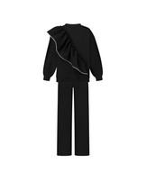 КОСТЮМ З ВОЛАНОМ ТА СТРАЗОВОЮ СТРІЧКОЮ